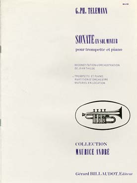 Illustration de Sonate en sol m pour trompette et piano ou orgue   