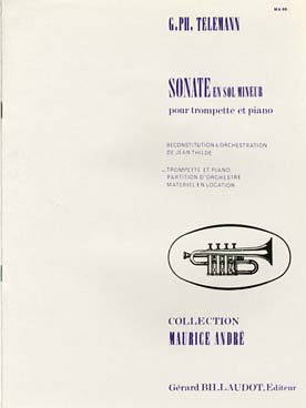 Illustration de Sonate en sol m pour trompette et piano ou orgue