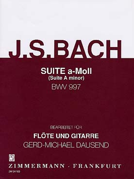 Illustration de Suite pour luth N° 2 BWV 997 en la m (tr. Dausend pour flûte et guitare)
