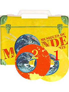 Illustration de MUSIQUE DU MONDE A LA CARTE : découvrir 40 instruments traditionnels du monde coffret livret, cartes et CD