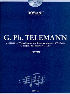 Illustration de Concerto TWV 51:G9 en sol M (alto + réd. piano + CD play-along)