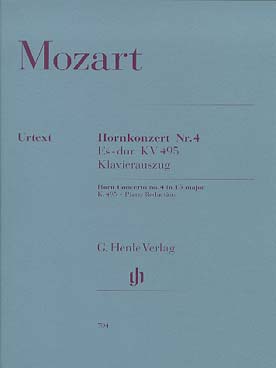 Illustration de Concerto N° 4 K 495 en mi b M, réd. piano - éd. Henle