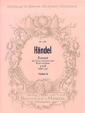 Illustration de Concerto N° 3 HWV 287 en sol m pour hautbois - Violon 2