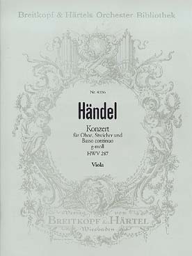 Illustration de Concerto N° 3 HWV 287 en sol m pour hautbois - Alto