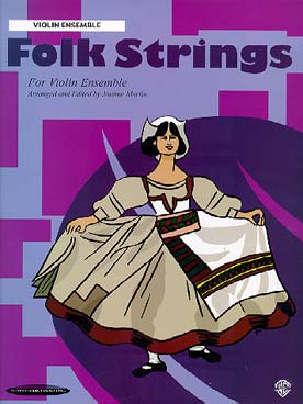 Illustration de FOLK STRINGS pour quatuor ou orchestre à cordes, instrument à cordes seul ou ensemble variable - ensemble de 4 violons (conducteur)