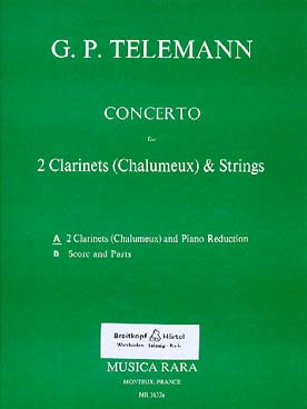 Illustration de Concerto pour 2 clarinettes (chalumeaux) en ré et réduction piano