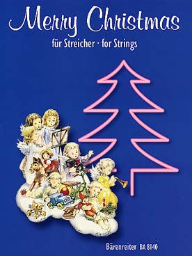 Illustration de MERRY CHRISTMAS : 11 Noëls, tr. Speckert pour cordes (V1, V2, Va/V3, Vc)