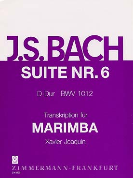 Illustration bach js suite n° 6 bwv 1012 pour marimba