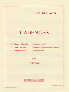 Illustration de Cadence du concerto op. 30 par Brouwer