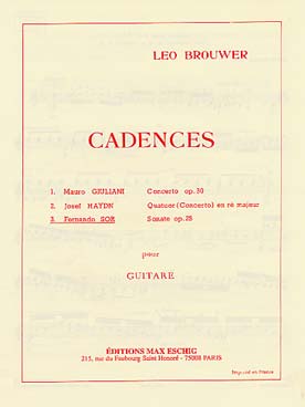Illustration de Cadence de la sonate op. 25 par Brouwer