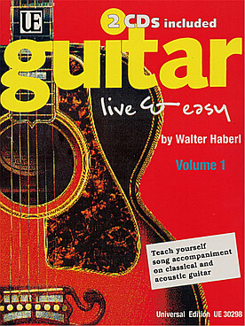 Illustration de GUITAR LIVE & EASY avec 2 CD - Vol. 1 : rock, folk, latin