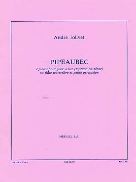 Illustration de Pipeaubec pour flûte à bec soprano et petites percussions (battements de mains cressel et tambourin)