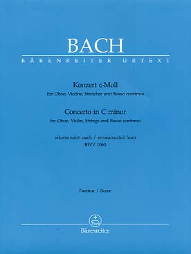 Illustration de Concerto BWV 1060 en do m pour hautbois, violon, cordes et clavecin d'après le concerto pour 2 clavecins - Conducteur