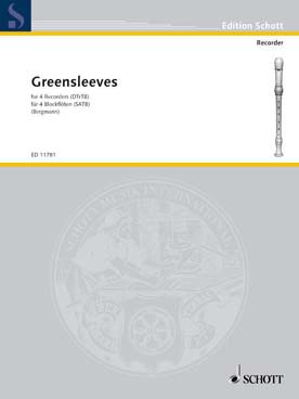 Illustration de Greensleeves pour 4 flûtes à bec SATB