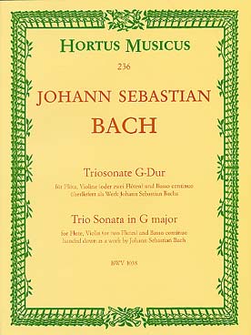 Illustration de Triosonate BWV 1038 en sol M pour flûte, violon et continuo