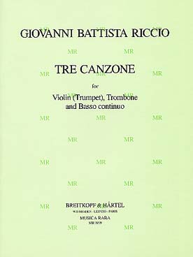 Illustration de 3 Canzone pour violon (ou trompette), trombone et basse continue