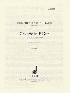 Illustration de Gavotte en mi M d'après J. S. Bach
