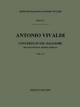 Illustration de Concerto F 3/22 RV 415 en sol m pour violoncelle, cordes et basse continue