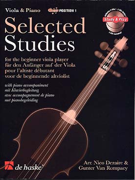 Illustration de SELECTED STUDIES : études classiques de divers auteurs avec CD play-along - Vol. 1 : 20 études en 1re position