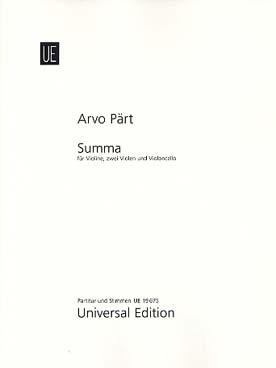 Illustration part summa pour violon, 2 altos, cello 