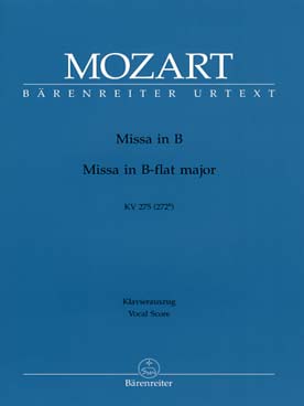 Illustration de Missa brevis K 275 (272b) en si b M pour soli SATB, chœur SATB et orchestre, réd. piano