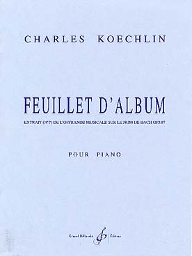 Illustration de Feuillet d'album extrait N° 7 de l'offrande musicale sur le nom de Bach