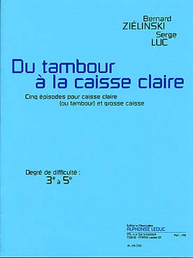 Illustration de Du tambour à la caisse claire : 5 épisodes pour caisse claire (ou tambour) et grosse caisse