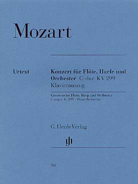Illustration de Concerto pour flûte, harpe et orchestre K 299 en do M, réd. piano - éd. Henle