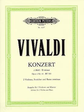 Illustration vivaldi concerto op.  3/11 rv565 2 vlons