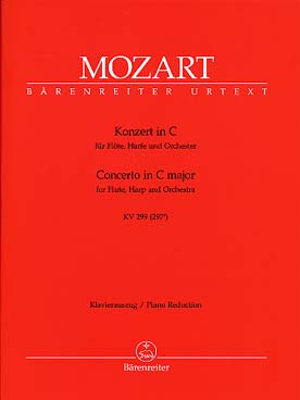 Illustration de Concerto pour flûte, harpe et orchestre K 299 en do M, réd. piano - éd. Bärenreiter (cadences de Reinecke)