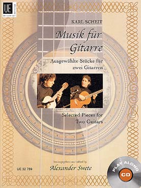 Illustration de SELECTED PIECES for 2 guitars: 12 pièces de la renaissance au 20e siècle avec CD (jeu avec la guitare 1 ou 2)