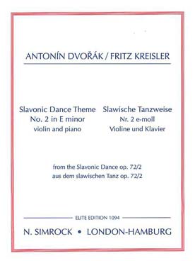 Illustration dvorak danse slave n° 2 op. 72/2 en mi m