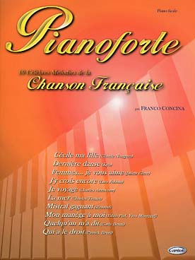 Illustration de PIANOFORTE : 10 célèbres mélodies de la chanson française (Nougaro, Kyo, Renaud, Bruel...), tr. Concina