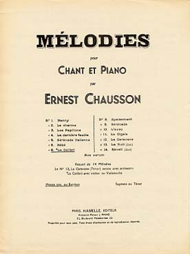 Illustration de 14 Mélodies - N° 8 : le colibri pour mezzo-soprano ou baryton et piano