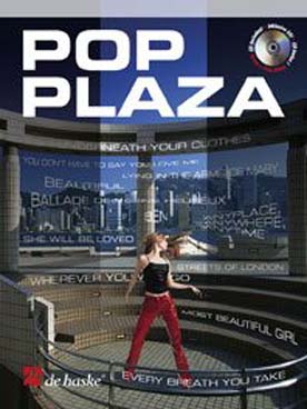 Illustration pop plaza avec cd saxophone