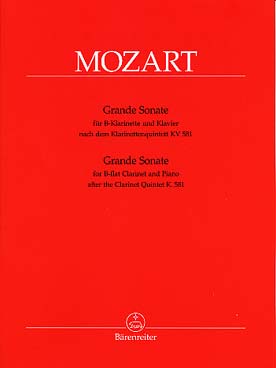 Illustration de Grande sonate pour clarinette d'après le quintette KV 581
