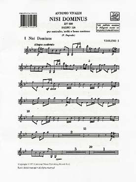 Illustration de Nisi dominus RV 608 pour contralto, cordes et basse continue