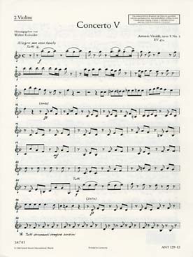 Illustration de Concerto op. 10/5 RV 434 en fa M - Violon 2