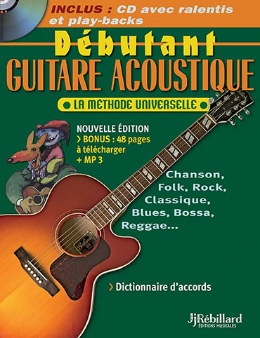 Illustration debutant guitare acoustique avec cd