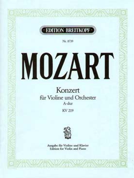 Illustration de Concerto N° 5 K 219 en la M - éd. Breitkopf
