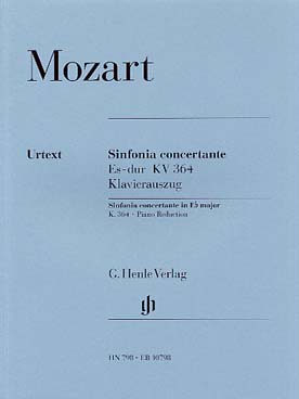 Illustration de Symphonie concertante K 364 en mi b M pour violon, alto et orchestre, réd. violon, alto et piano - éd. Henle et Breitkopf