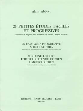 Illustration de 26 Petites études faciles et progressives d'après Bertini