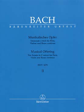 Illustration de L'Offrande musicale BWV 1079 - Vol. 2 : Triosonate en do m pour flûte violon et basse continue
