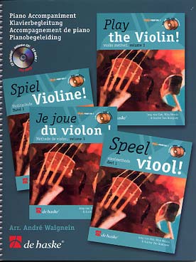 Illustration de JE JOUE DU VIOLON ! Méthode de Van Elst, Meuris et Van Rompaey - Accompagnements piano du Vol. 1 avec CD play-along