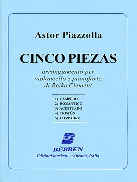 Illustration piazzolla pieces (5) tr. violoncelle/pno