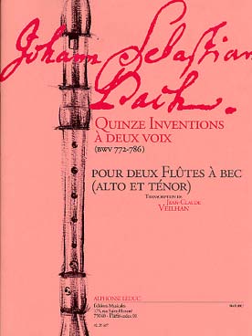 Illustration bach js inventions a 2 voix bwv 772-786