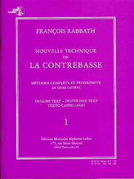 Illustration de Nouvelle technique de la contrebasse - Vol. 1 : nouvelle édition avec CD