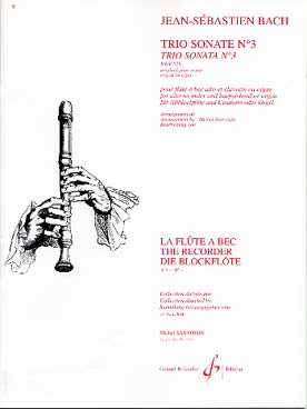 Illustration de Trio sonate N° 3 BWV 527 pour flûte à bec alto et clavecin ou orgue (tr. Sanvoisin)