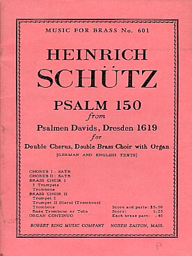 Illustration de Psalm 150 pour double chœur mixte, 2 ensembles de cuivres et orgue