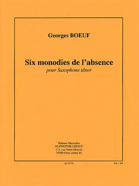 Illustration de 6 Monodies de l'absence pour saxophone ténor